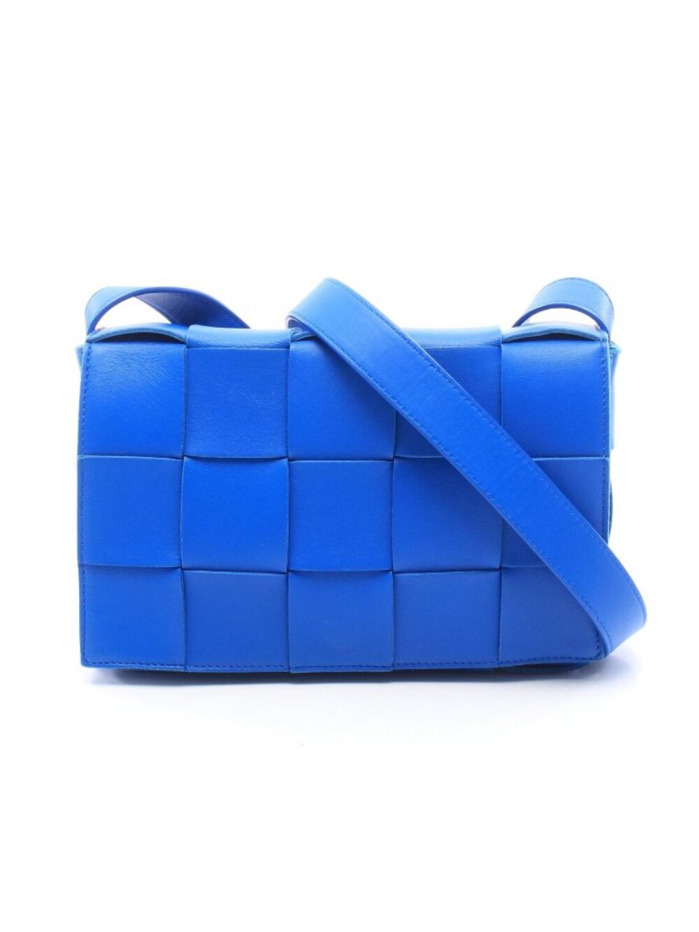 Bottega Veneta Shoulder Bag Cassette Crossbody Maxi Intrecciato Blue Leather